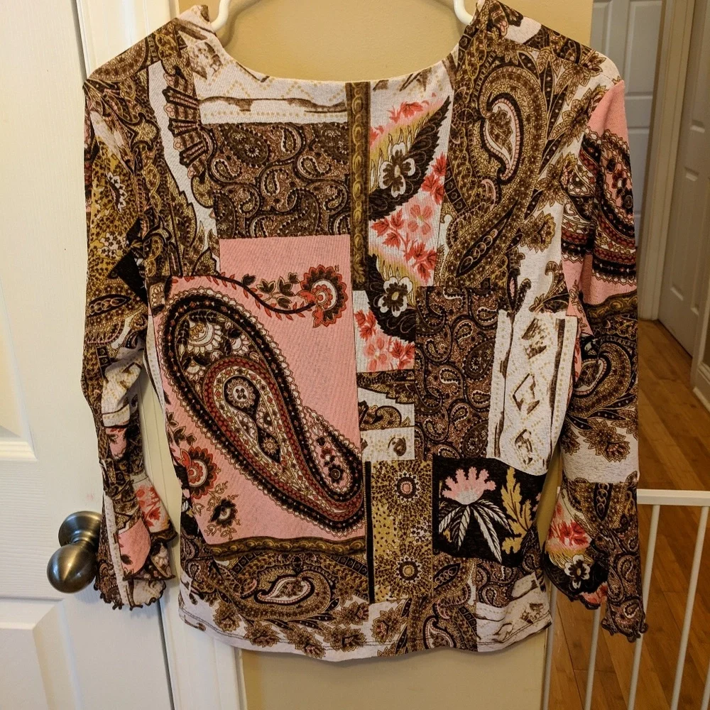 Pre-owned Style & Co. Paisley Design Top Size L - Picture 4 of 8